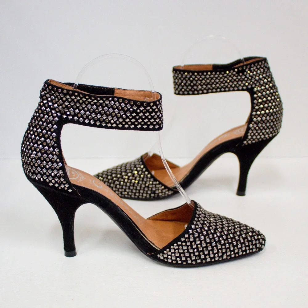Jeffrey Campbell Handmade Ibiza Last Studded High Heels Black Size 7